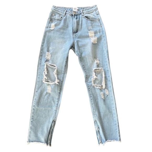 Women’s Princess Polly Distressed Jeans Zipper Ankle Size 6 - Picture 4 of 7